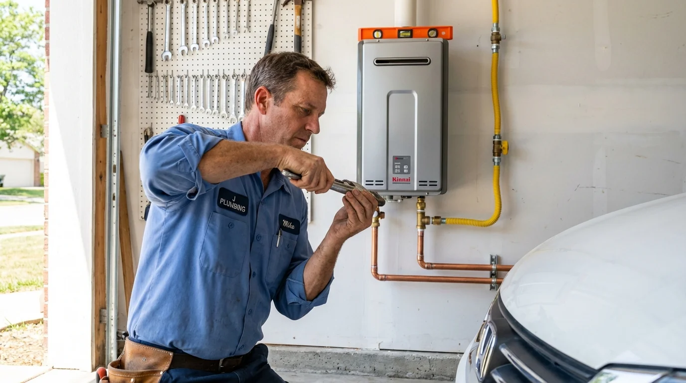 Tankless water heater installation by a Johns Plumbing LLC plumber in Big Lake